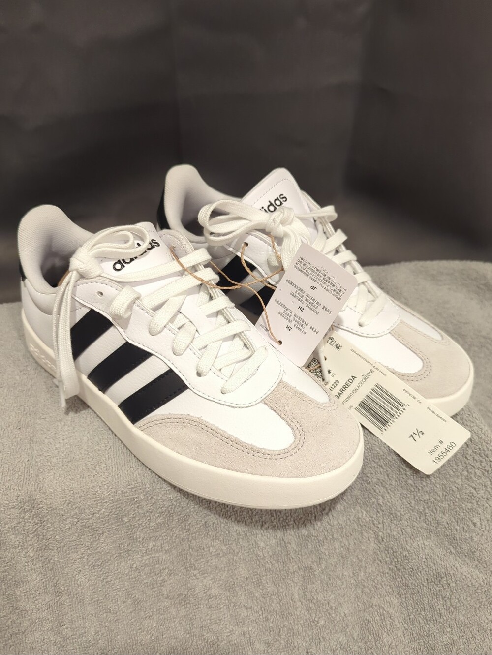 Adidas Barreda Shoes Women’s Retro T-Toe Terrace Tennis White Black Size 7.5